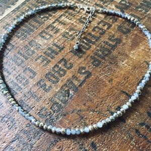 Sterling Silver blue crystal necklace
